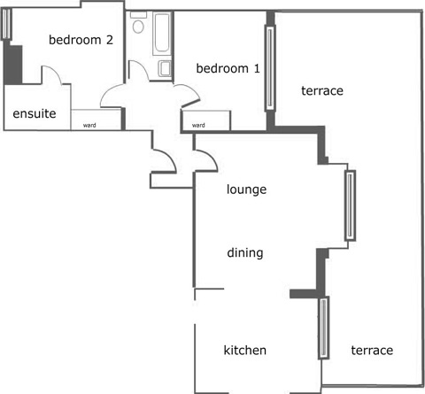 Floor Plan for Luxury Holiday Apartment 8