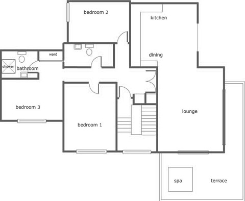 Floor Plan for Luxury Holiday Apartment 9 - The Penthouse
