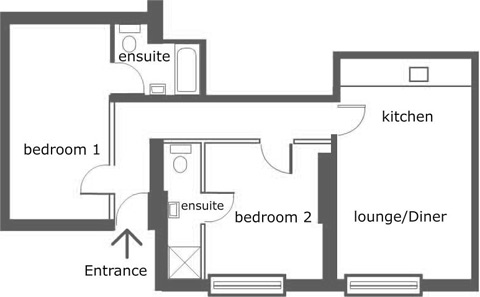 Floor Plan for Luxury Holiday Apartment 2