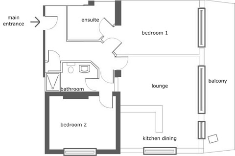 Floor Plan for Luxury Holiday Apartment 4